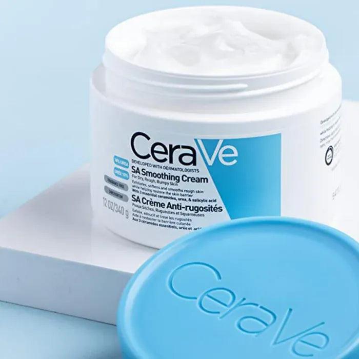 CeraVe SA Smoothing Cream 340g for Dry, Rough & Bumpy Skin with 10% Urea, Fragrance Free, Exfoliates, softens and smooths rough skin
