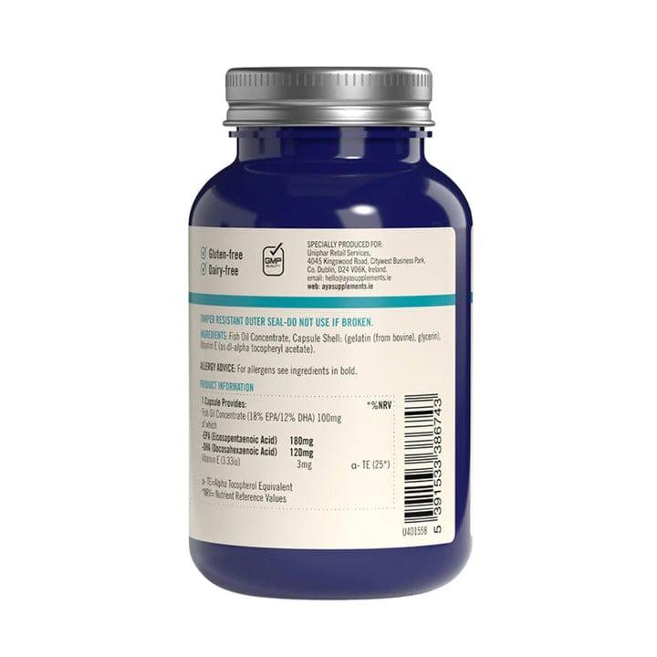 AYA Omega 3 Fish Oil 1000mg - 60 Capsules - Heart Health, EPA & DHA for cardiac support