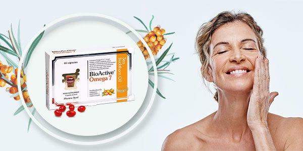 BioActive Omega 7 Supplement - 60 Capsules - Sea Buckthorn Oil, Omega 3, 6, 7, 9, Vitamin A, Pharma Nord