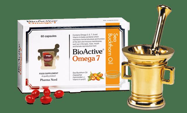 BioActive Omega 7 Supplement - 60 Capsules - Sea Buckthorn Oil, Omega 3, 6, 7, 9, Vitamin A, Pharma Nord