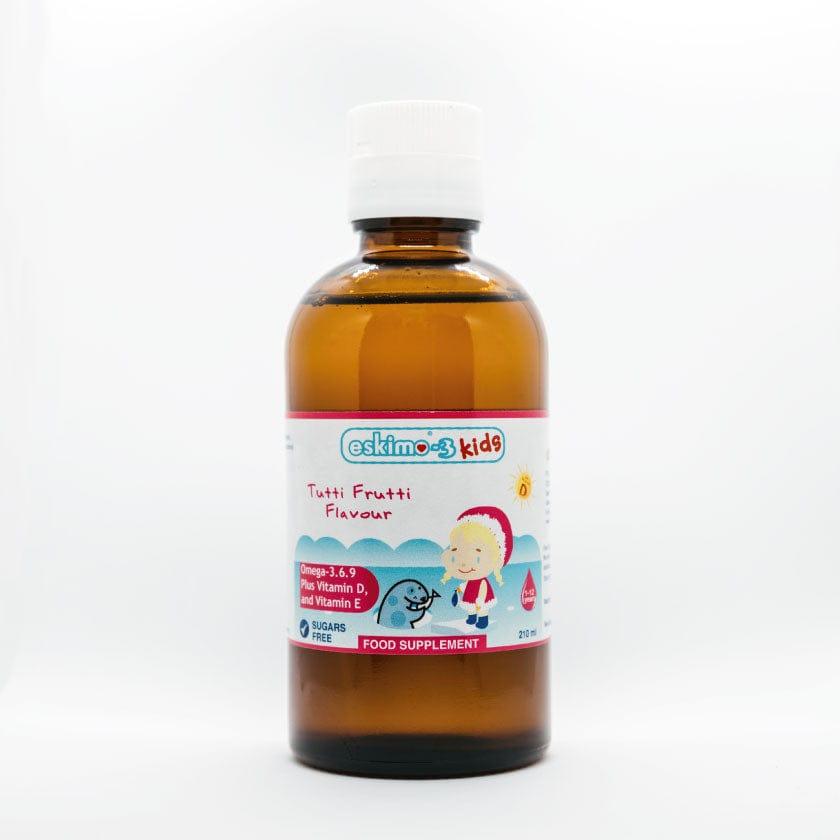 Eskimo-3 Kids Omega-3,6,9 + Vitamin D & E Tutti Frutti Flavor 210ml - 1-12 Years