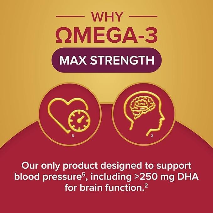Seven Seas Omega-3 Max Strength Capsules 30 Pack - Fish Oil & Vitamin D for Heart, Brain, Eyes & Blood Pressure
