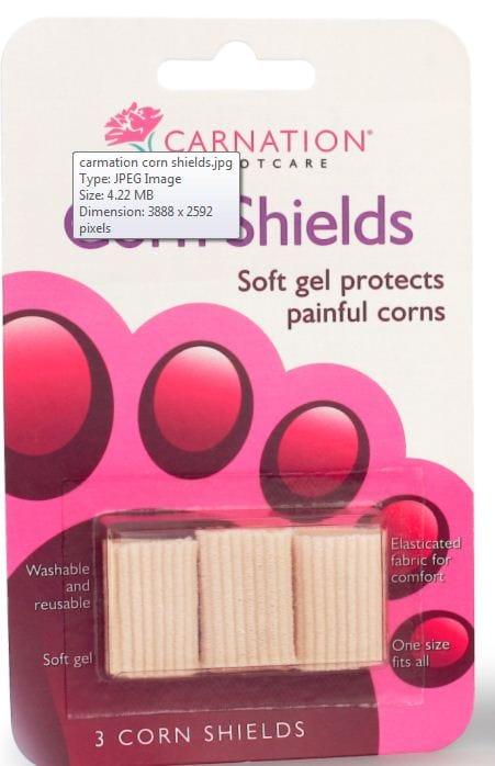 Carnation Corn Shields - Soft Gel, Protects Painful Corns, Washable, Reusable, One Size Fits All