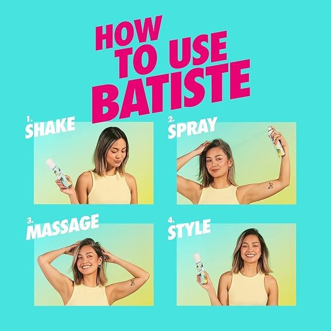 Batiste Dry Shampoo Blush - Instant Hair Refresh, Floral & Flirty Scent, 200ml, Removes Oil, Adds Volume