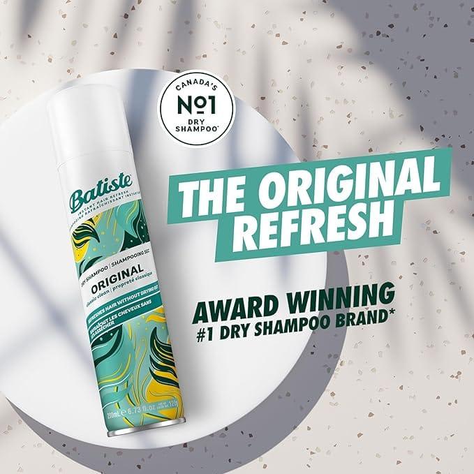 Batiste Dry Shampoo Original 200ml - Instant hair refresh, For all hair types, clean & classic