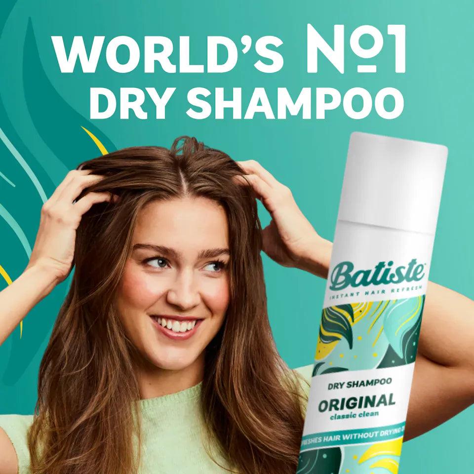 Batiste Dry Shampoo Original 200ml - Instant hair refresh, For all hair types, clean & classic