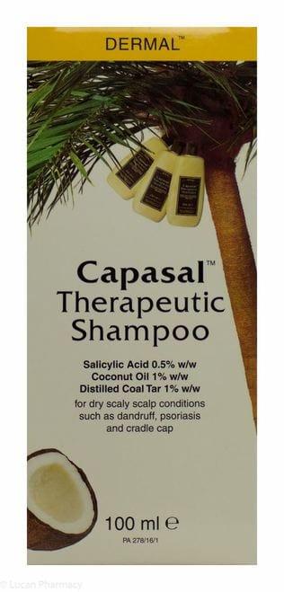 Capasal Therapeutic Shampoo 100ml for Dandruff, Psoriasis, Cradle Cap - Salicylic Acid, Coconut Oil, Distilled Coal Tar