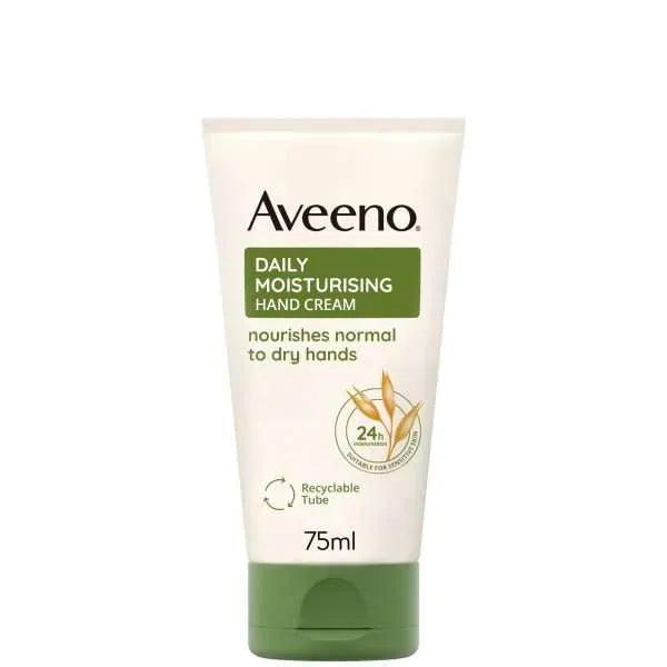 Aveeno Daily Moisturising Hand Cream, Nourishes Normal to Dry Hands, Unscented, Suitable for Sensitive Skin, Size 75ml