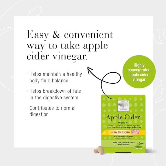New Nordic Apple Cider 720mg High Strength Tablets - Supports Digestion
