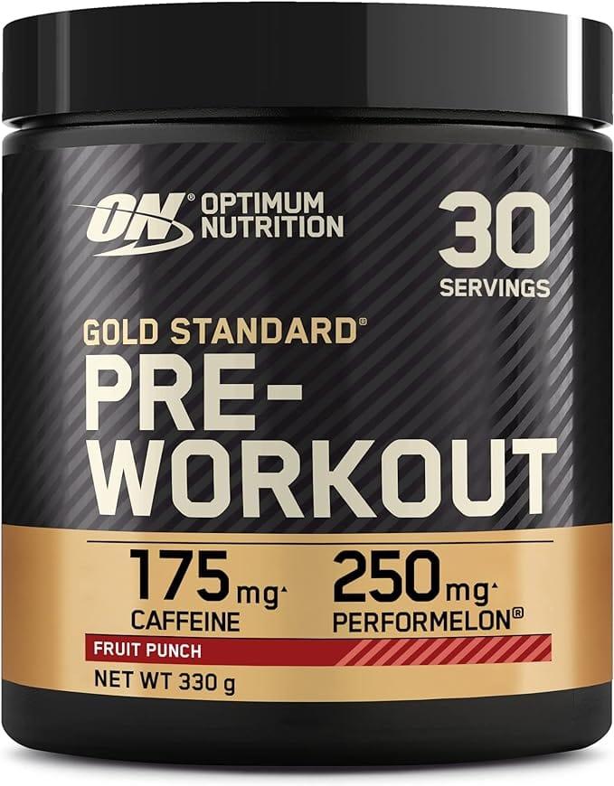 Optimum Nutrition Gold Standard Pre-Workout Fruit Punch, 175mg Caffeine, 3.4g Creatine, Size 330g, For Energy, Focus, Power and Performance