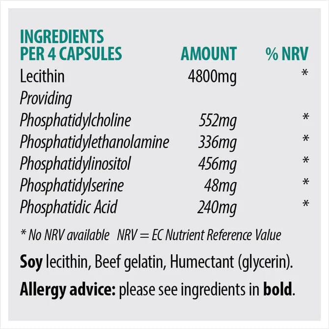 Sona Lecithin 1200mg 90 Capsules - Supports Liver & Fat Metabolism - GMO Free