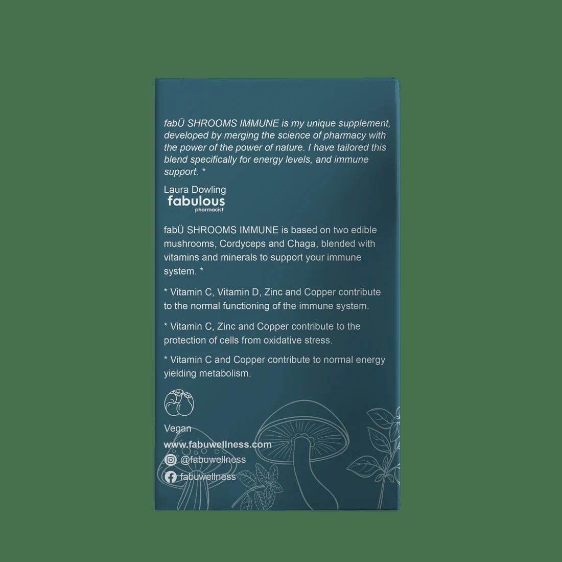 Shrooms Immune 60 Capsules - Vitamins & Minerals with Cordyceps & Chaga Mushrooms - Immune Support