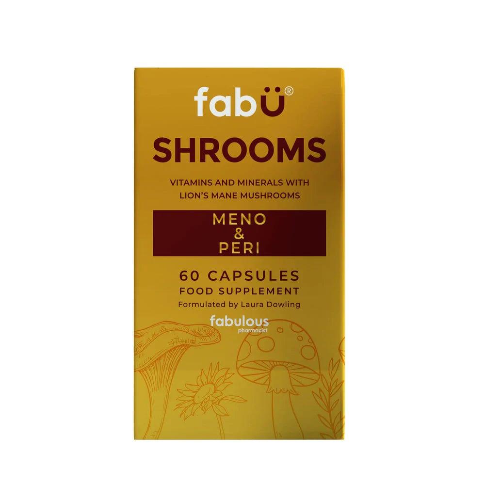 fabü SHROOMS Meno & Peri Capsules - 60 Capsules, Vitamins & Minerals with Lion's Mane Mushroom for Menopause & Perimenopause Support