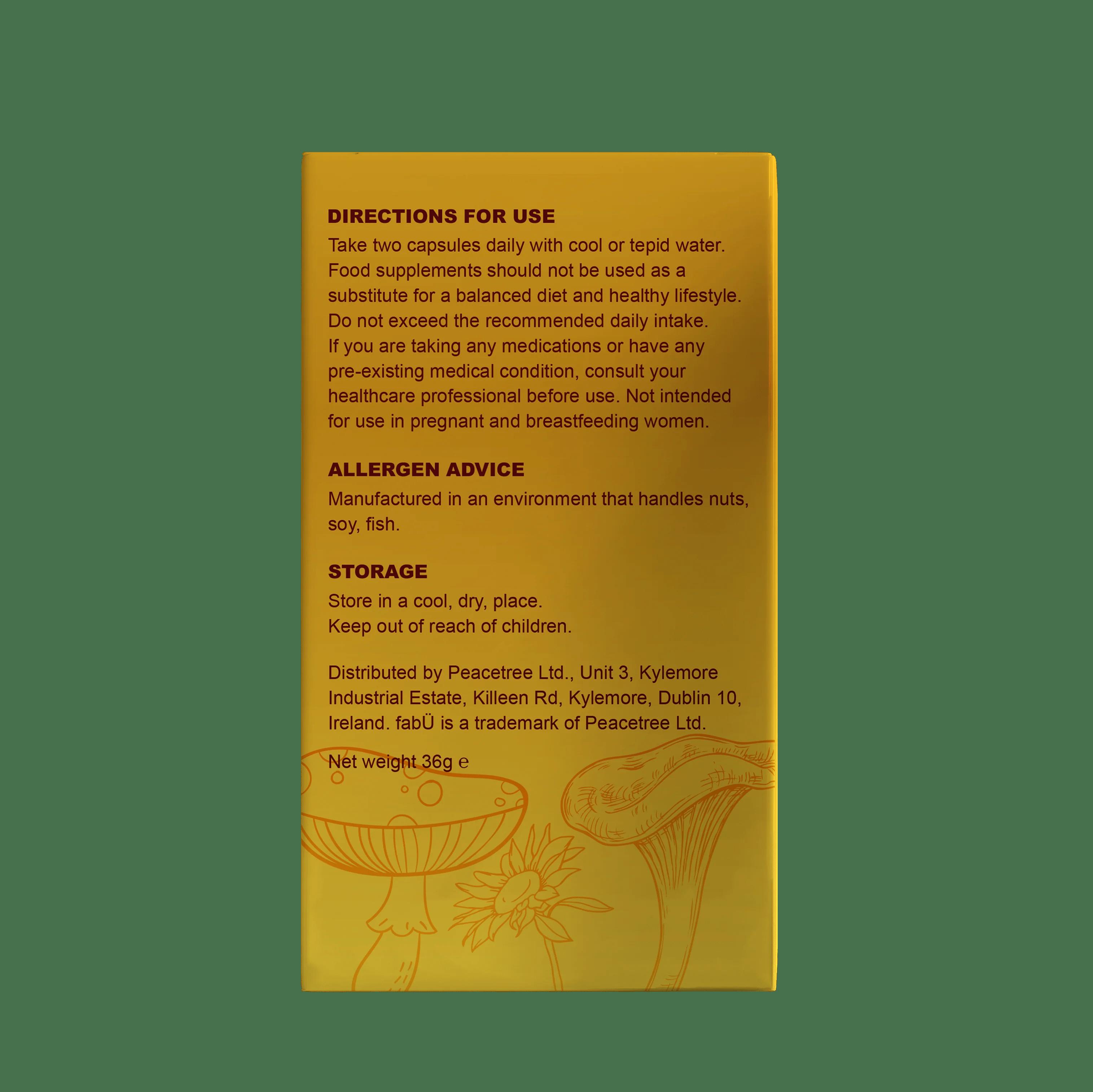 fabü SHROOMS Meno & Peri Capsules - 60 Capsules, Vitamins & Minerals with Lion's Mane Mushroom for Menopause & Perimenopause Support