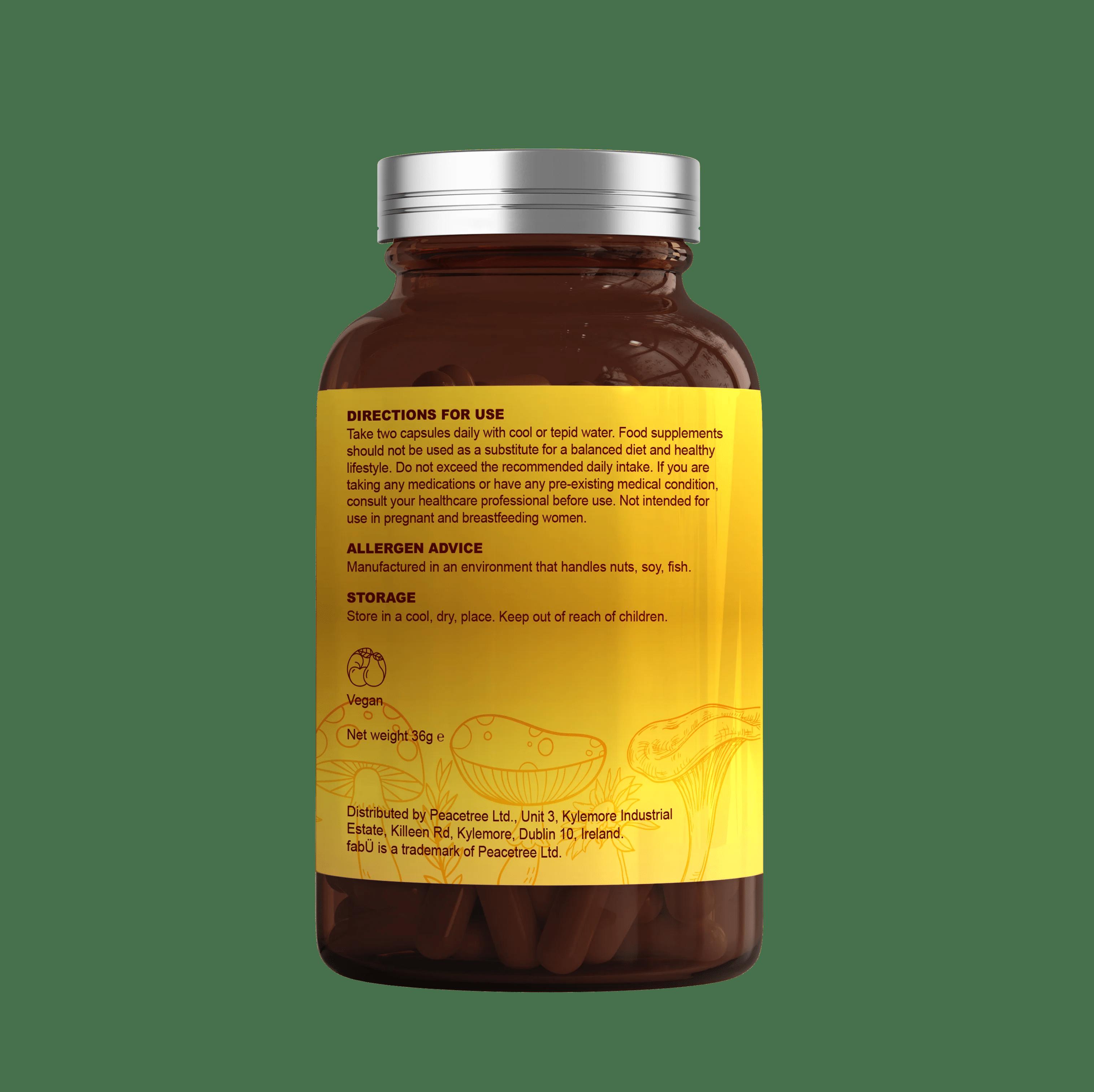 fabü SHROOMS Meno & Peri Capsules - 60 Capsules, Vitamins & Minerals with Lion's Mane Mushroom for Menopause & Perimenopause Support