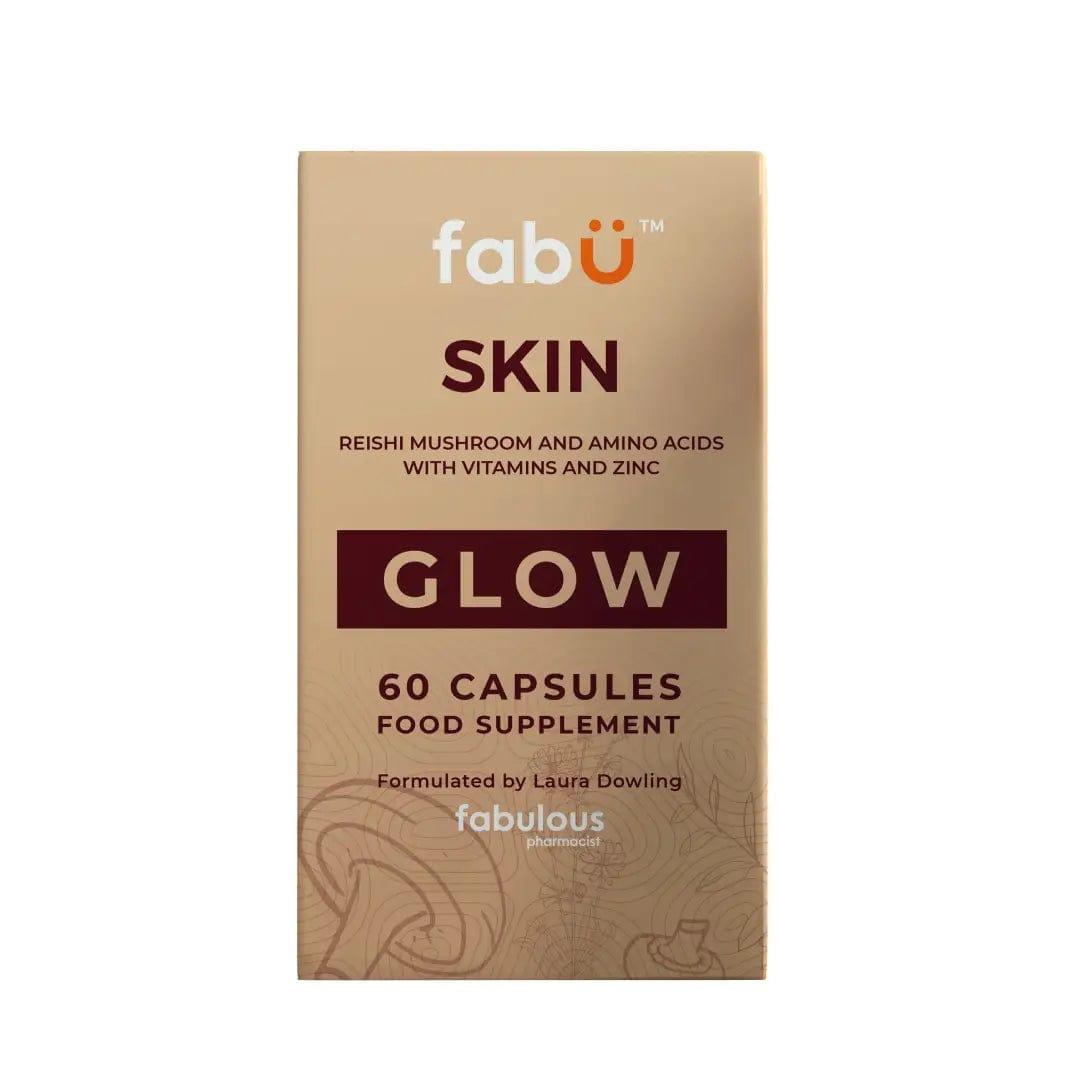 FabU Skin Glow Supplement with Reishi Mushroom, Vitamins, Amino Acids & Zinc - 60 Capsules