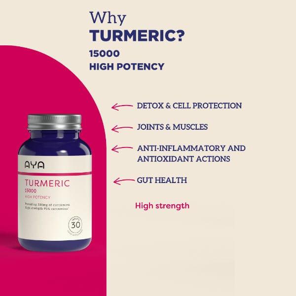 AYA Turmeric 15000mg Tablets (30) High Potency