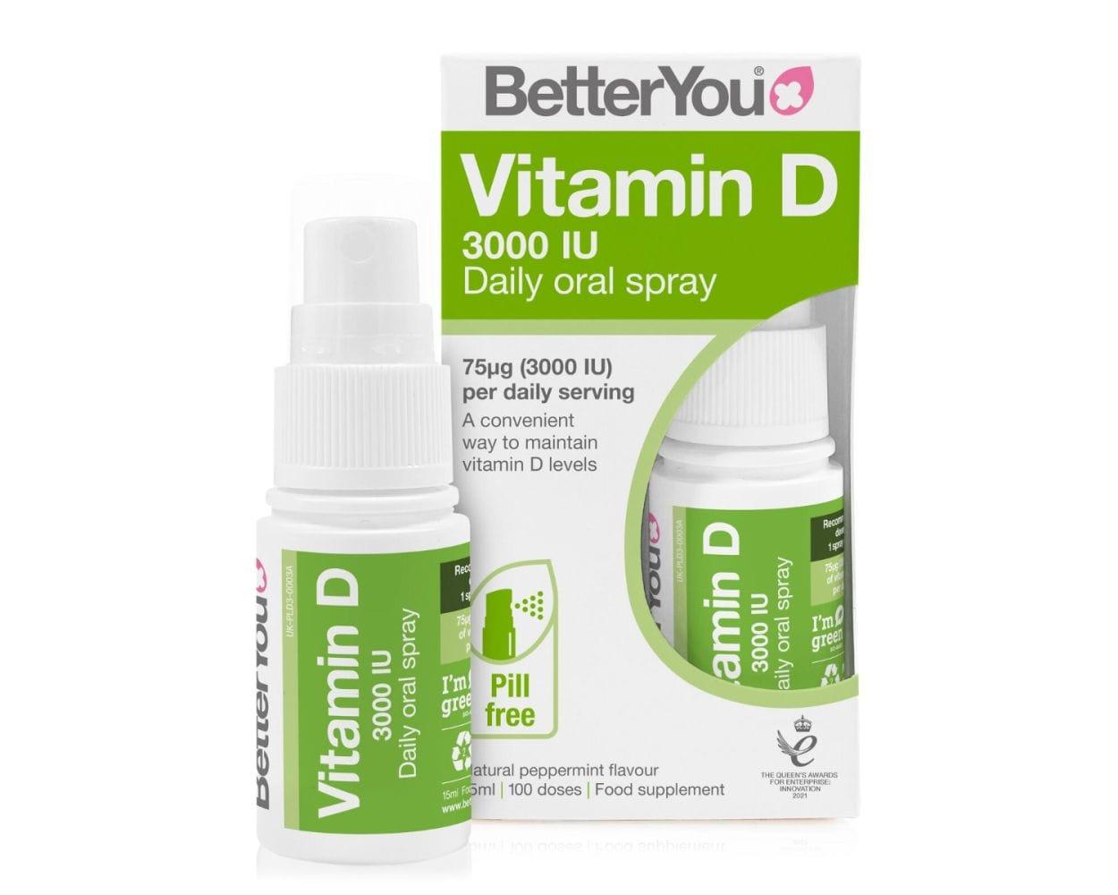 Better You D3000 Vitamin D Oral Spray 15ml - Natural Peppermint Flavor
