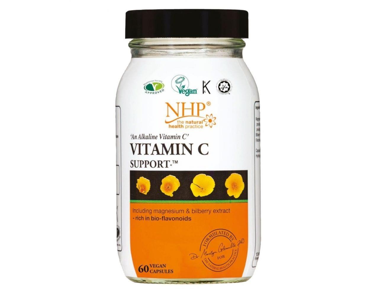 NHP Vitamin C Plus 60 Capsules | Magnesium & Bilberry Extract | Vegetarian Capsules