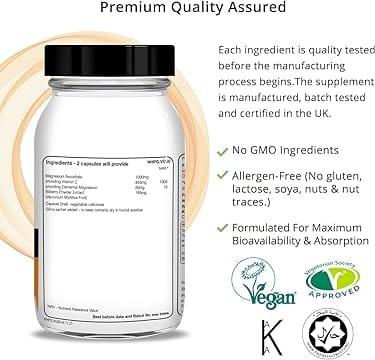 NHP Vitamin C Plus 60 Capsules | Magnesium & Bilberry Extract | Vegetarian Capsules