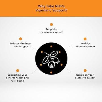 NHP Vitamin C Plus 60 Capsules | Magnesium & Bilberry Extract | Vegetarian Capsules