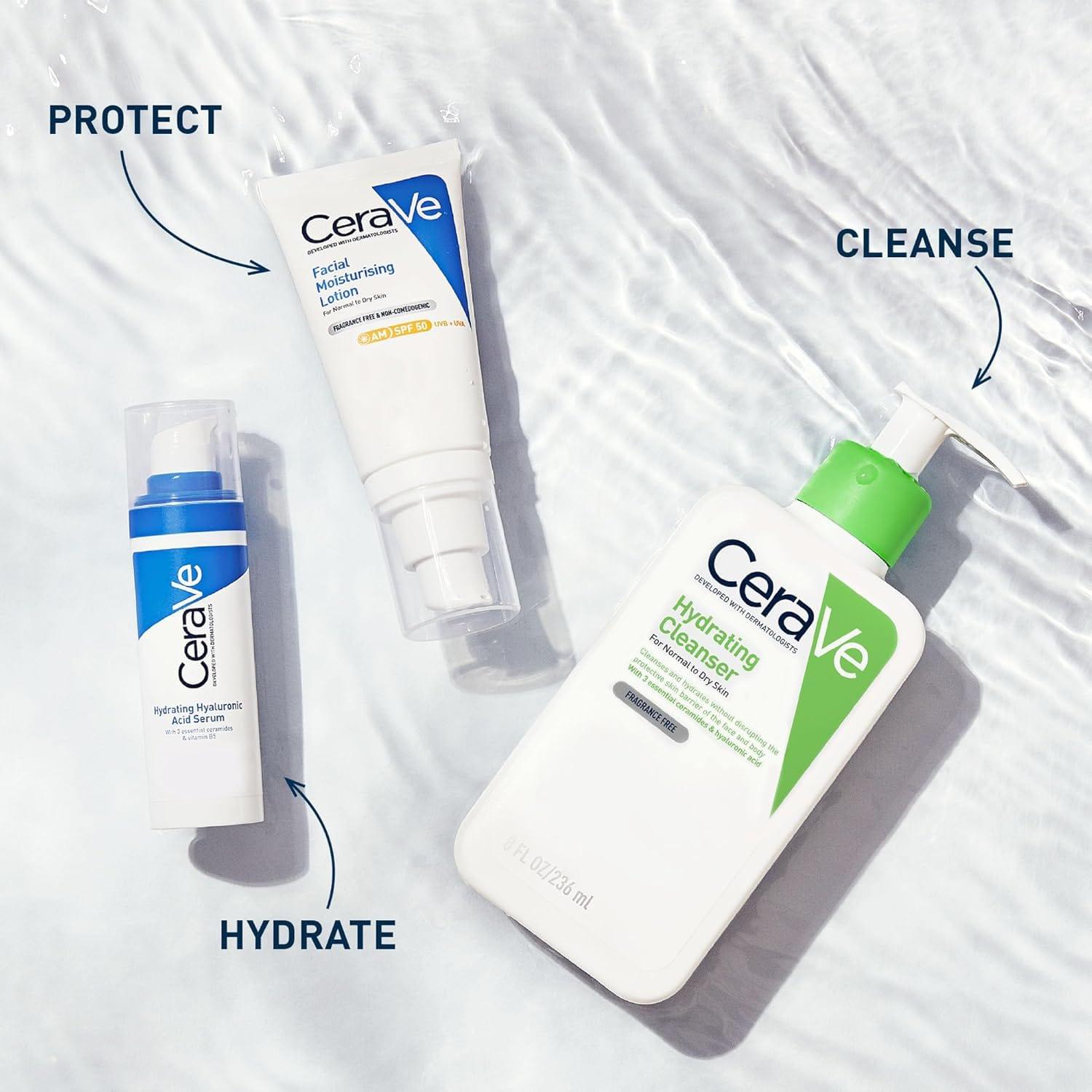 CeraVe Hydrating Cleanser 236ml for Normal to Dry Skin - Fragrance Free, With Ceramides