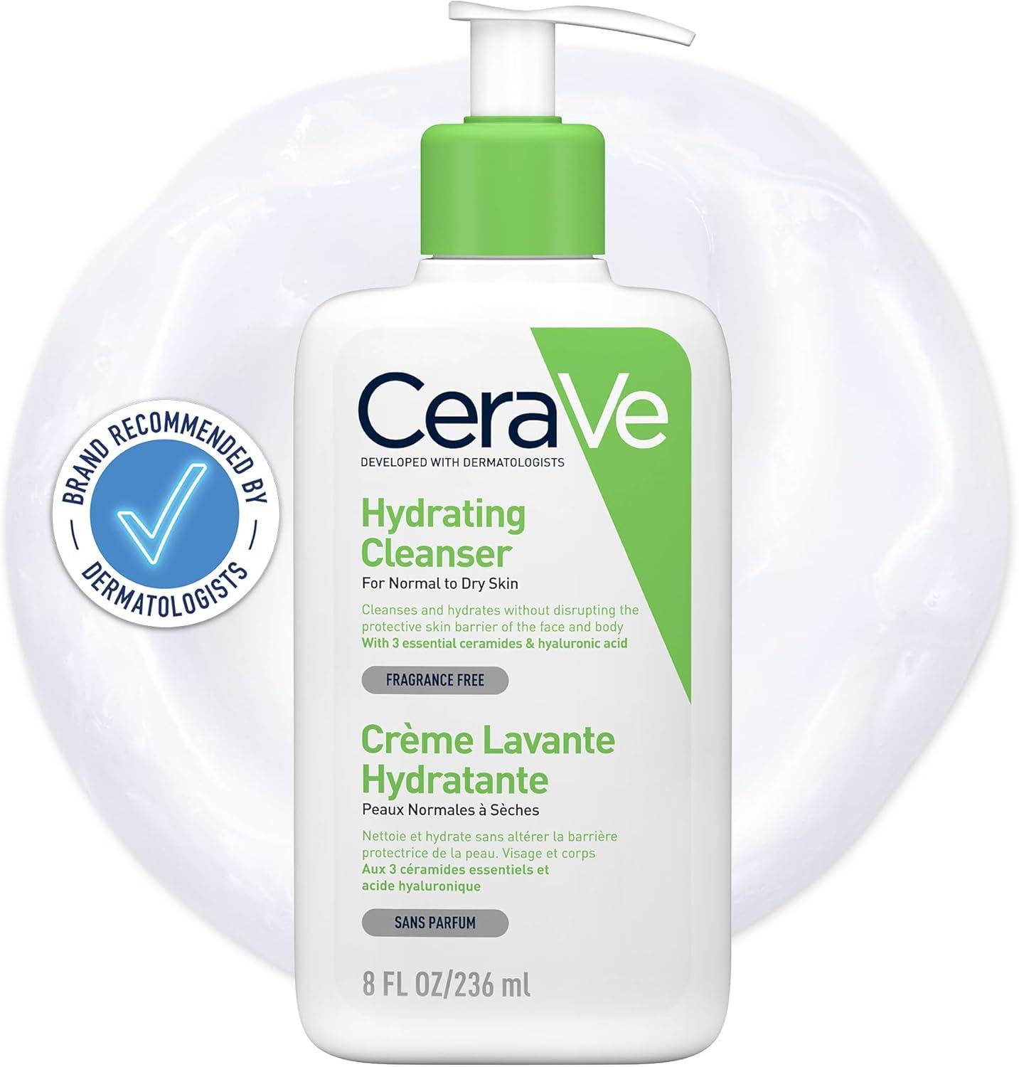 CeraVe Hydrating Cleanser 236ml for Normal to Dry Skin - Fragrance Free, With Ceramides