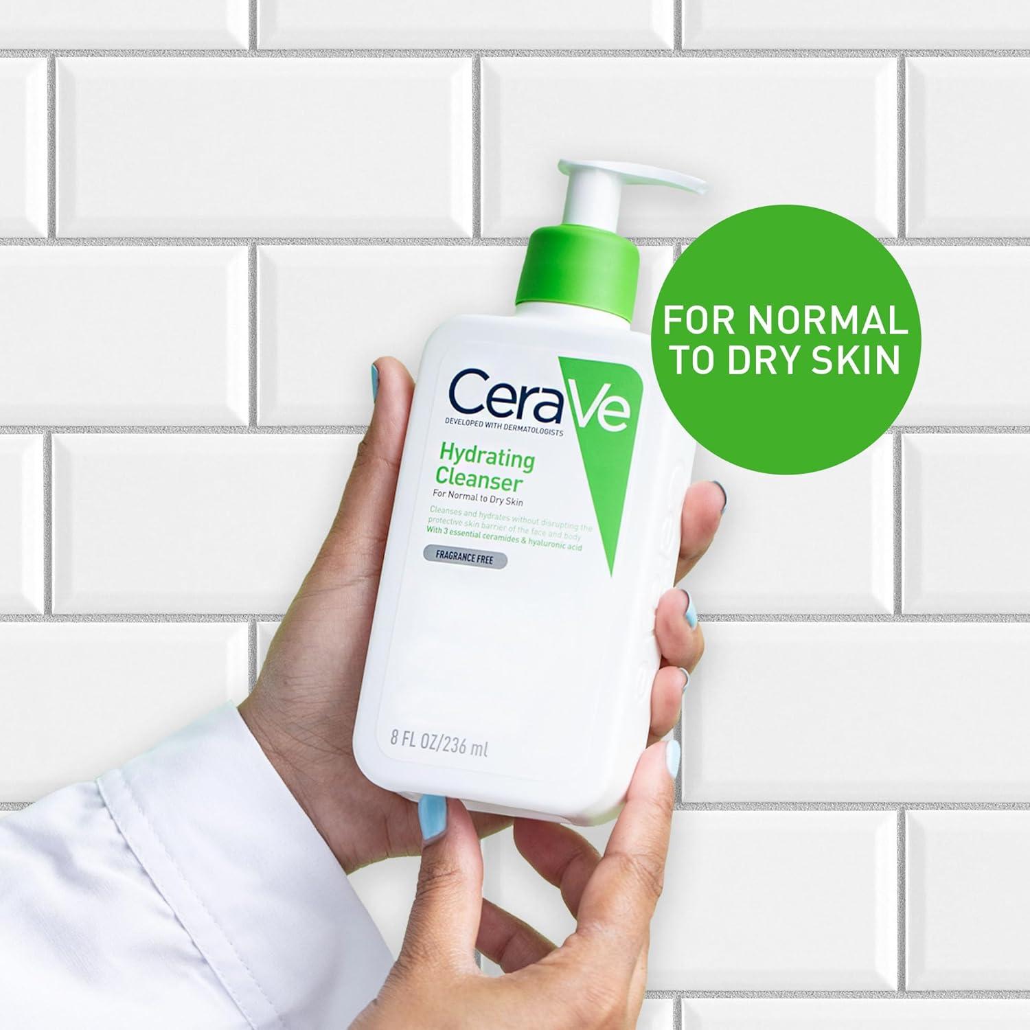CeraVe Hydrating Cleanser 236ml for Normal to Dry Skin - Fragrance Free, With Ceramides
