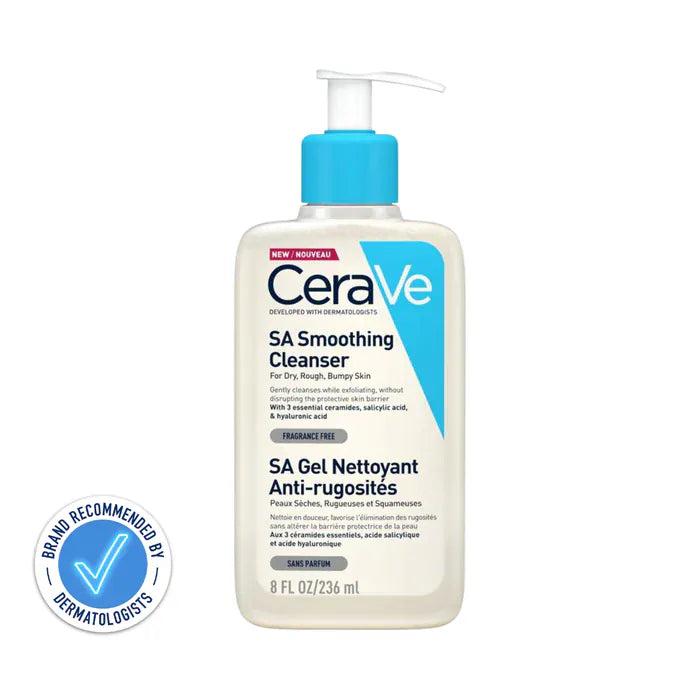 CeraVe SA Smoothing Cleanser for Dry, Rough, Bumpy Skin - 236ml, with Salicylic Acid, Hyaluronic Acid, Ceramides, Exfoliating, Fragrance-free, Non-comedogenic