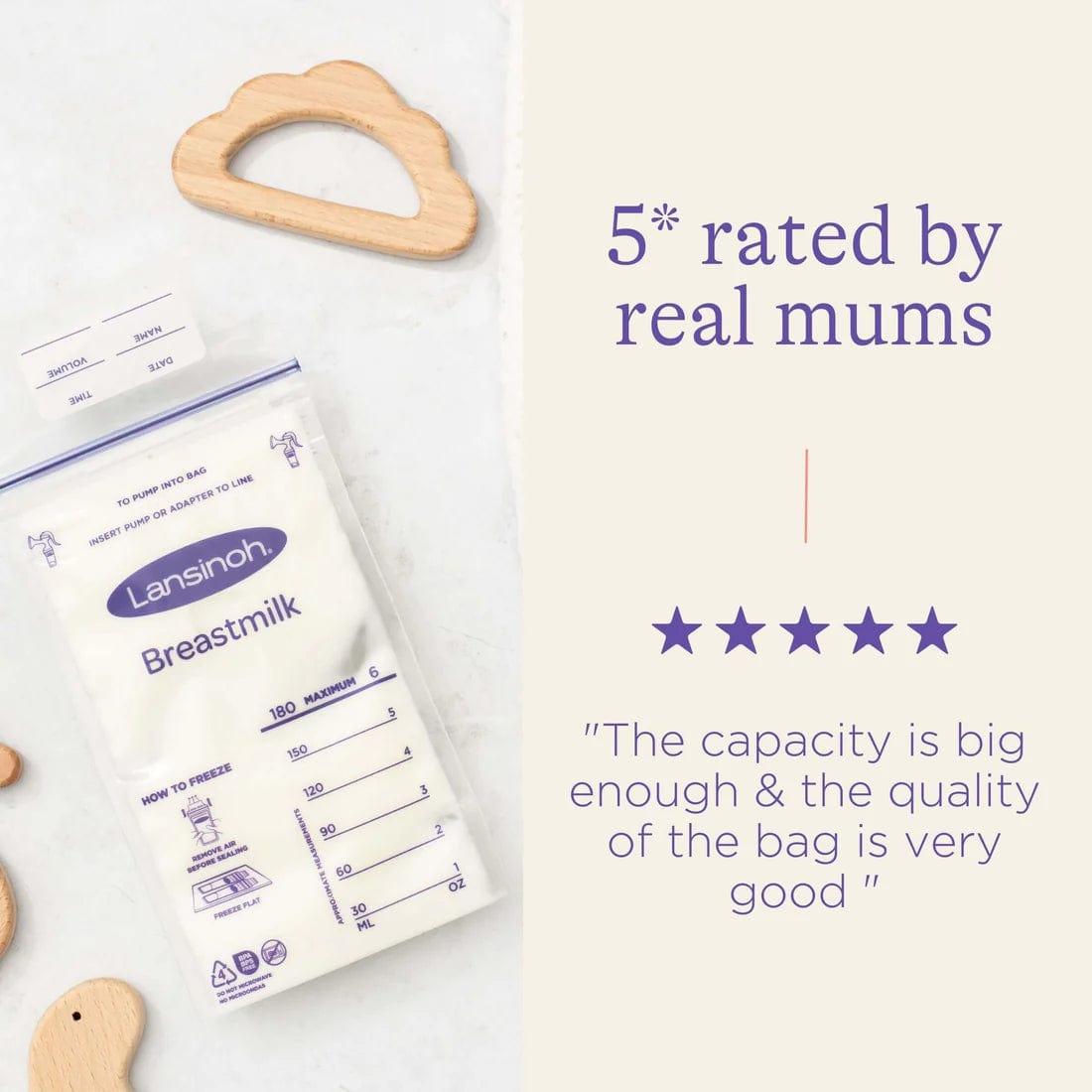 Lansinoh Breastmilk Storage Bags 25 Pack - Leak-proof, Pre-sterilized, BPA/BPS Free
