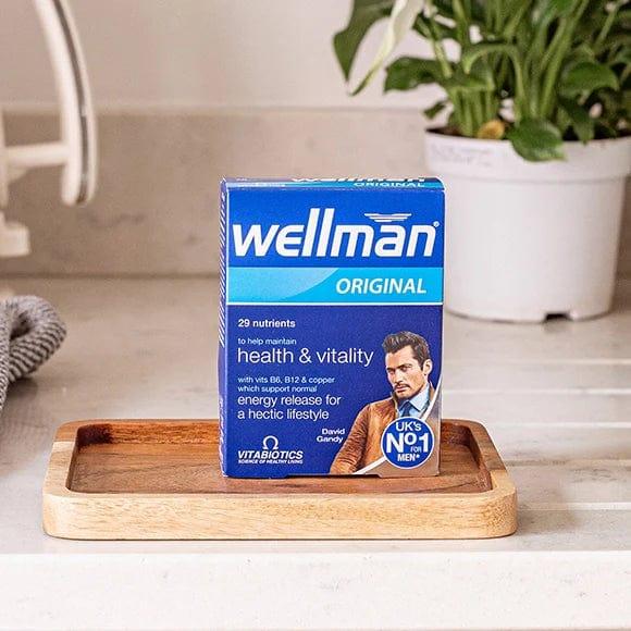 Vitabiotics Wellman Original Multivitamin for Men - Health & Vitality - 30 Pack - Vitamins B6, B12, Copper, Siberian Ginseng