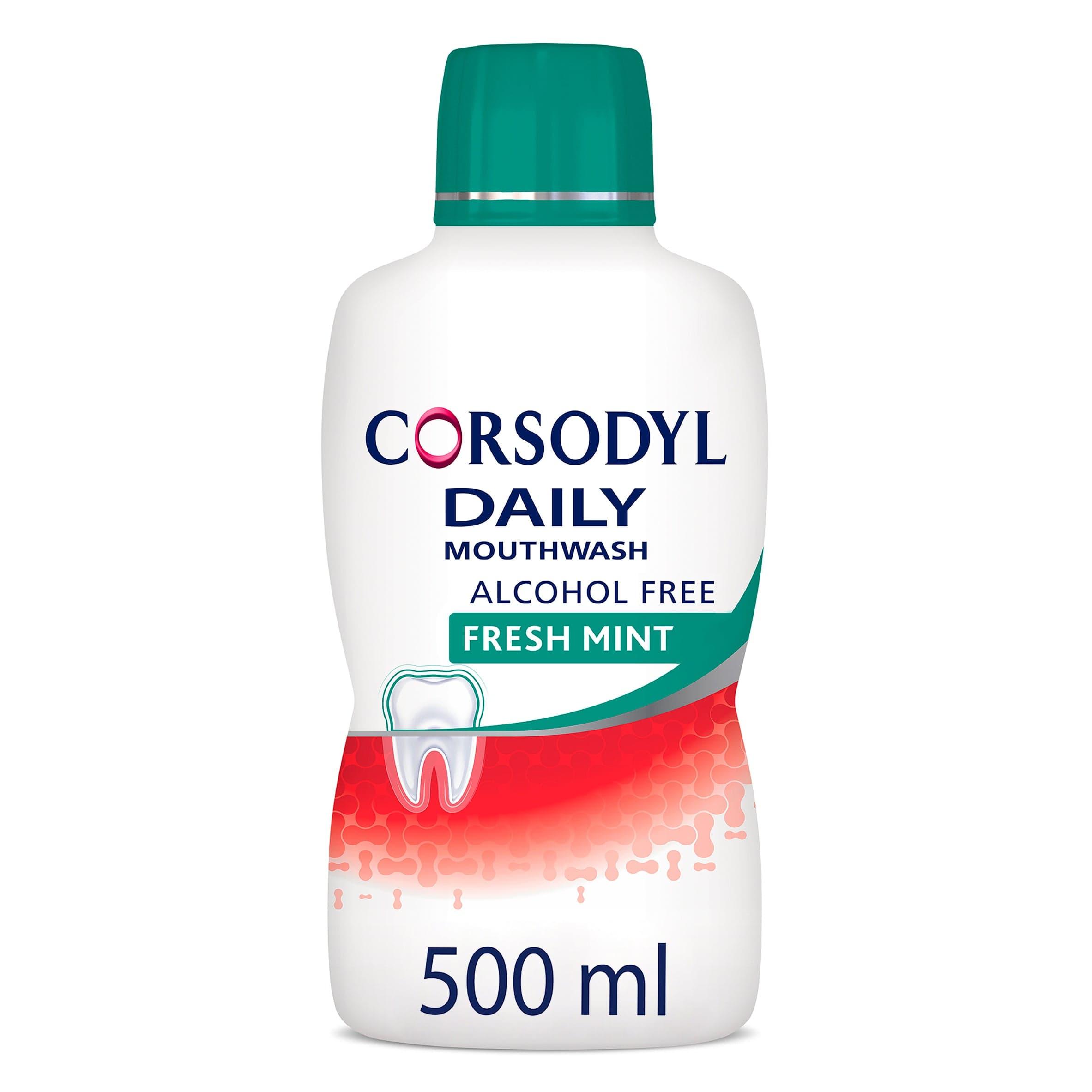 Corsodyl Daily Fresh Mint Mouthwash Alcohol Free 500 ml
