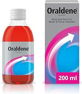 Oraldene Antibacterial Mouthwash for gingivitis, mouth ulcers, sore gums, sore throat - 200ml