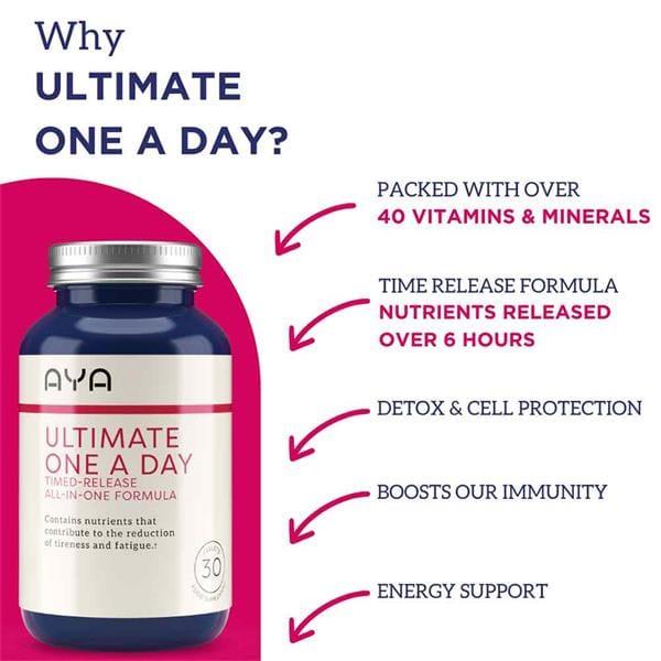 AYA Ultimate One A Day 30 Tablets Timed-Release Formula All-in-One Formula