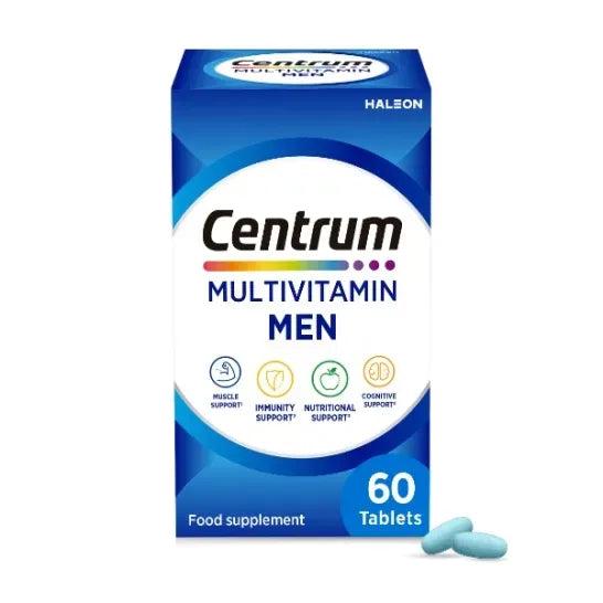 Centrum Men Multivitamin 60's - Men's Nutritional Support, Energy Release, Immunity Support, Muscle Function, Cognitive Function