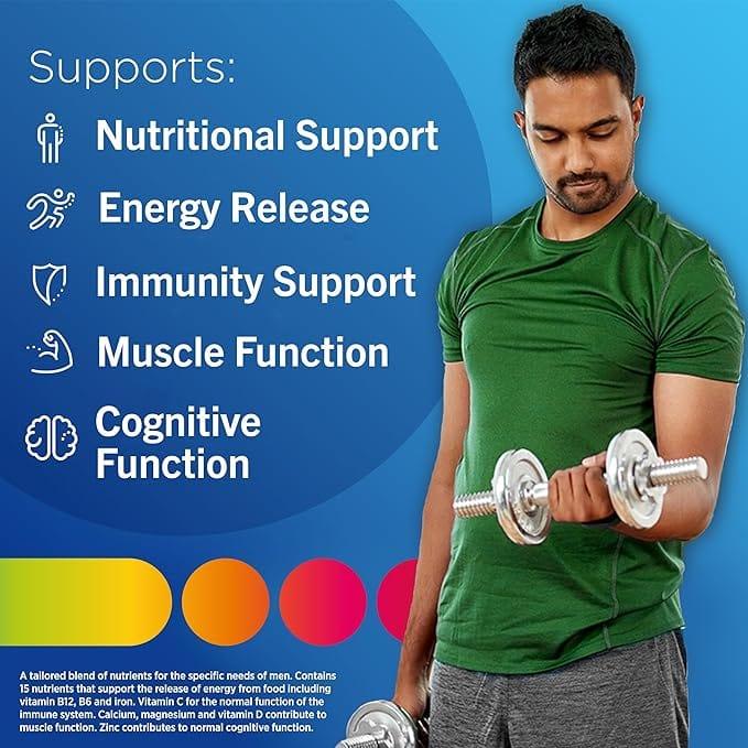Centrum Men Multivitamin 60's - Men's Nutritional Support, Energy Release, Immunity Support, Muscle Function, Cognitive Function