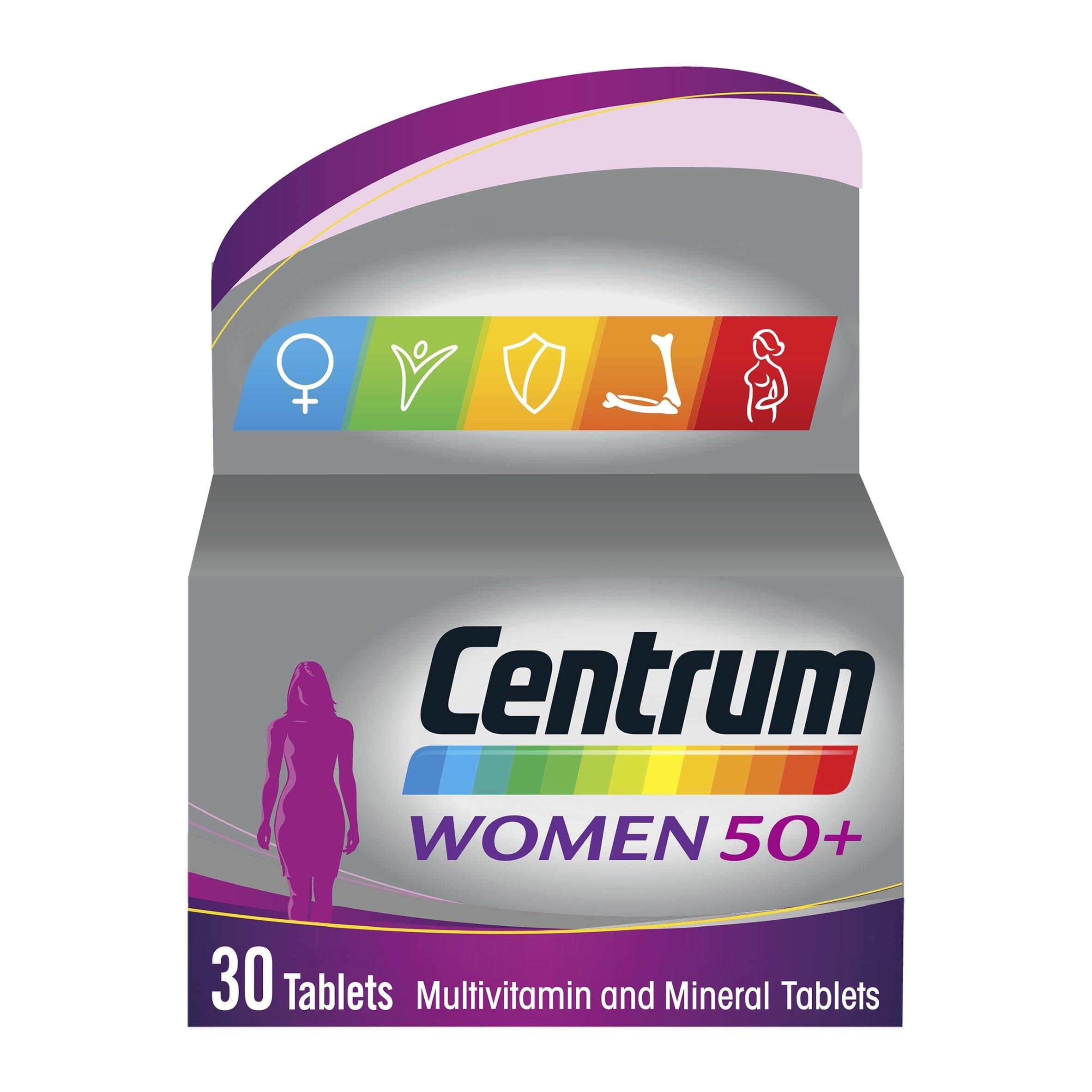 Centrum Women 50+ Multivitamin 30 Tablets - Complete daily multivitamin, specifically tailored for women over 50