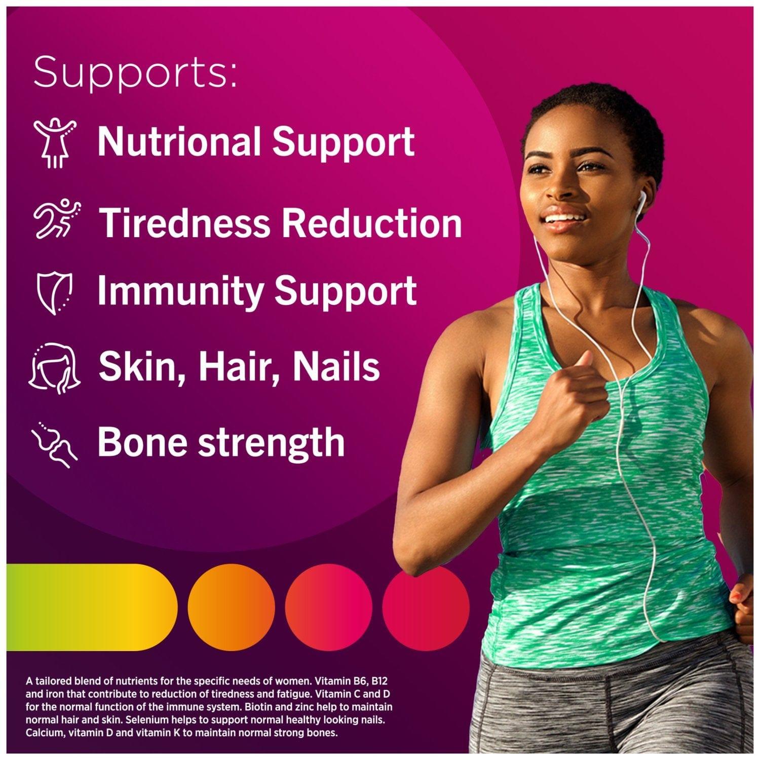 Centrum Women Multivitamin 30 Tablets - Complete daily multivitamin for women's nutritional needs. Supports immunity, hair, skin & nails. Contains Vitamin D. 