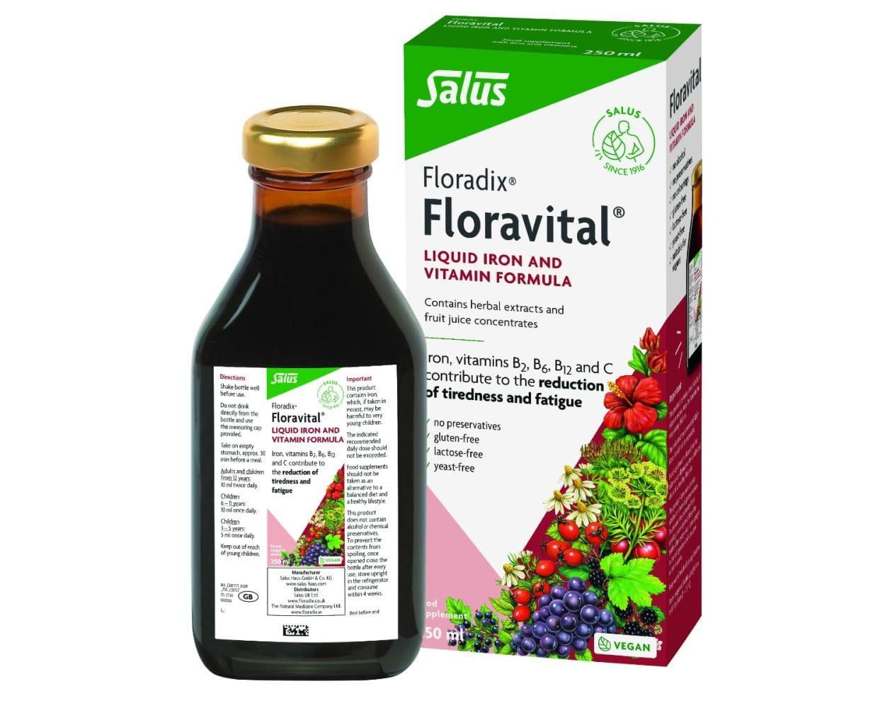 Floradix Floravital Liquid Iron Supplement 250ml - Gluten-Free, Vegan