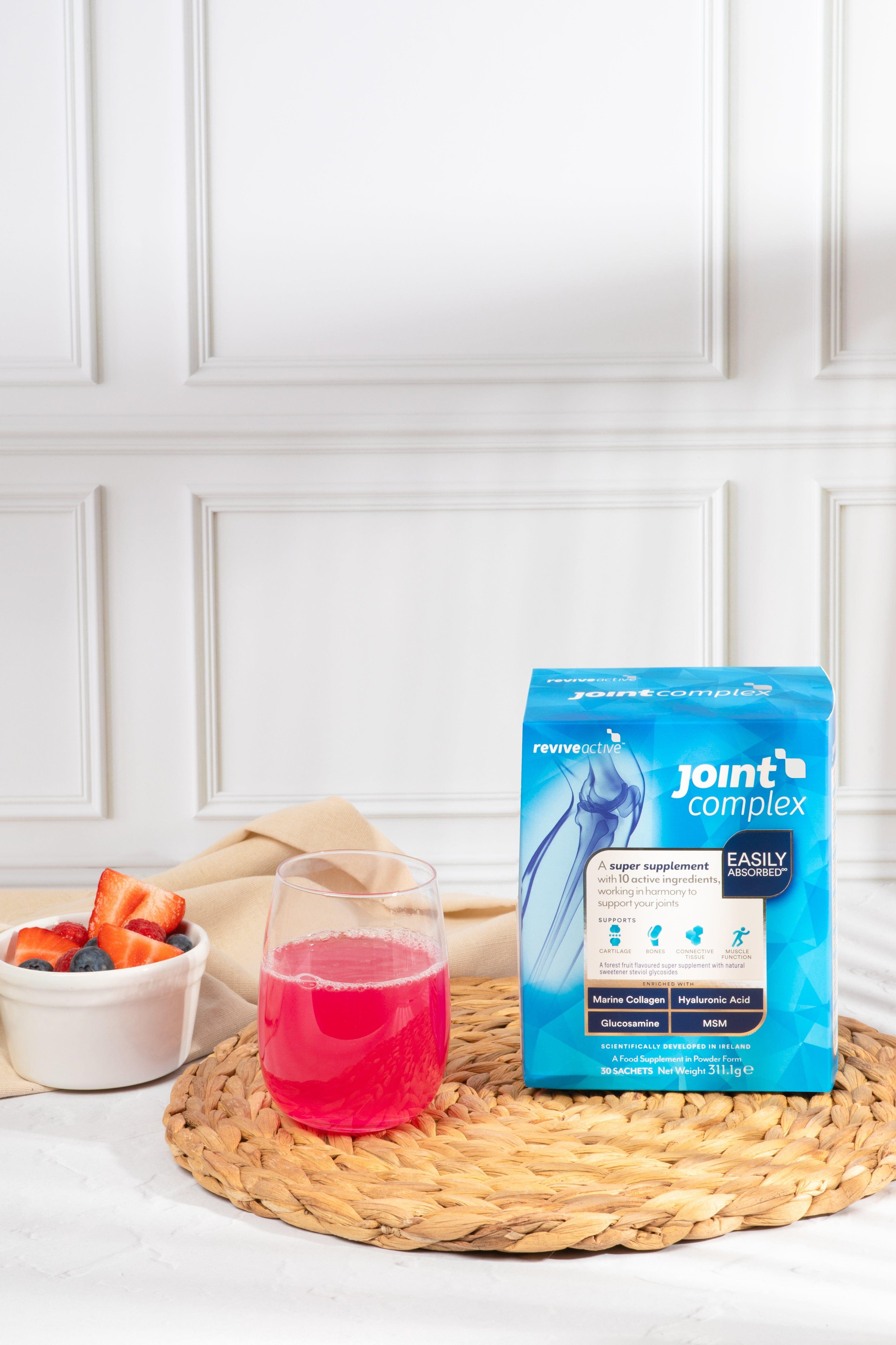 Revive Active Joint Complex 7 Day Pack Marine Collagen, MSM, Glucosamine, Hyaluronic Acid, Forest Fruit Flavor