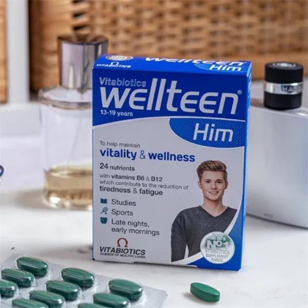 Vitabiotics Wellteen For Him Tablets, 24 Nutrients, Vitality & Wellness, Reduce Tiredness & Fatigue