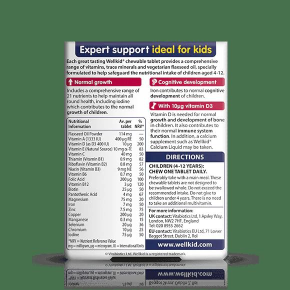 Vitabiotics Wellkid Multi-Vitamin Smart Chewable 30 Pack 4-12 years