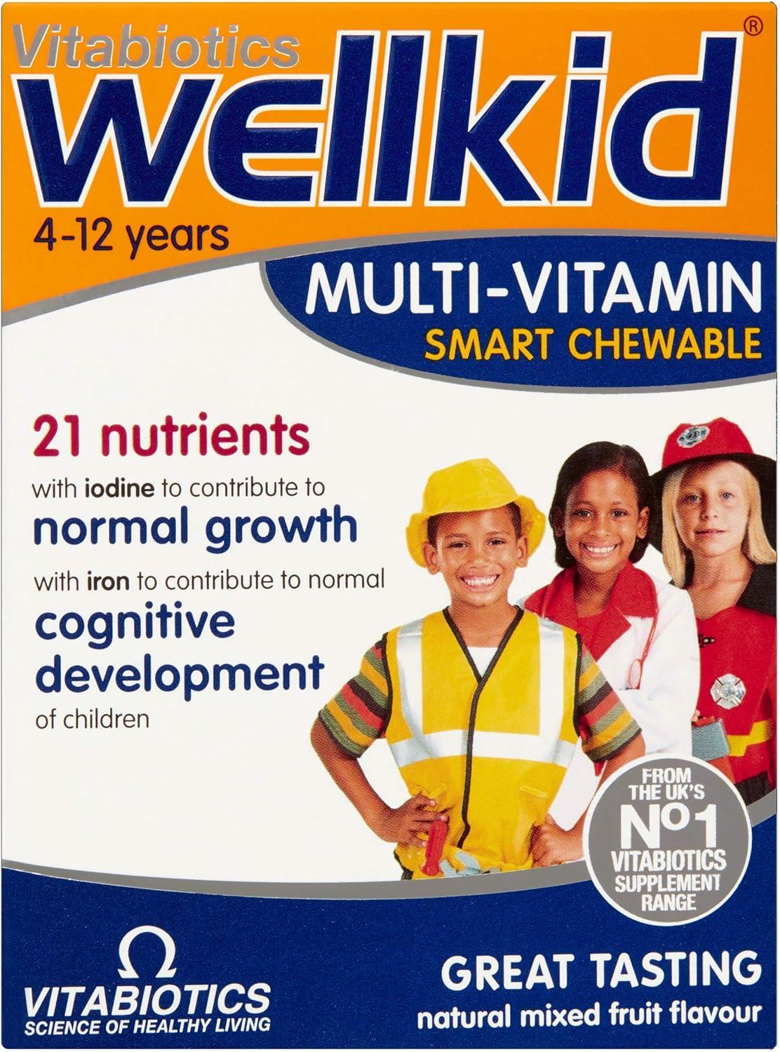 Vitabiotics Wellkid Multi-Vitamin Smart Chewable 30 Pack 4-12 years