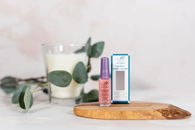 Nail Magic Nourishing Nail Strengthener & Conditioner 7.4ml - Keratin, Argan Oil, Bamboo Extract for Weak, Brittle, Peeling Nails - Clear Gloss Finish