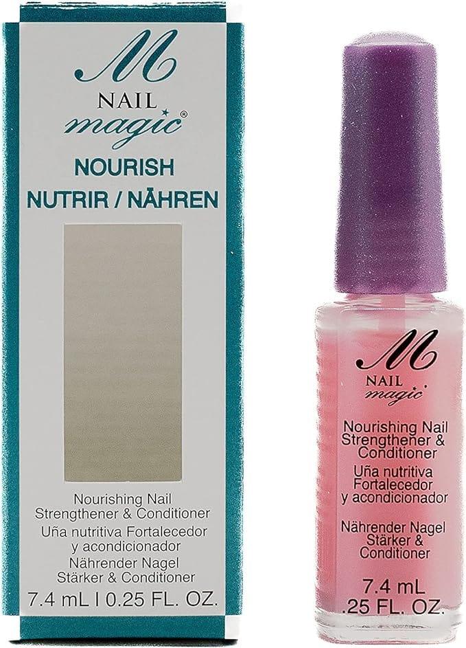 Nail Magic Nourishing Nail Strengthener & Conditioner 7.4ml - Keratin, Argan Oil, Bamboo Extract for Weak, Brittle, Peeling Nails - Clear Gloss Finish