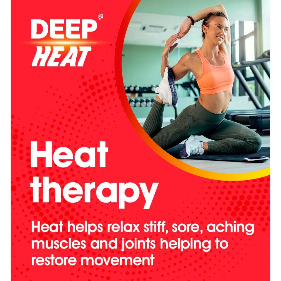 Deep Heat Pain Relief Heat Patch for Back Pain, Effective Relief, Long Lasting, Targeted Pain Relief, Odourless, Drug Free