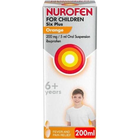 Nurofen for Children 6+ Orange Flavor Ibuprofen Oral Suspension 200ml Fever and Pain Relief