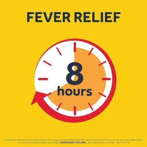 Nurofen for Children 6+ Orange Flavor Ibuprofen Oral Suspension 200ml Fever and Pain Relief
