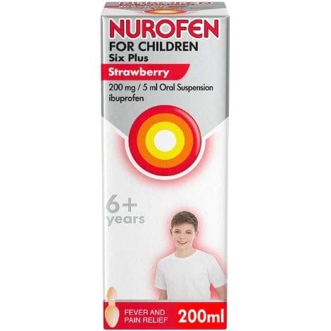 Nurofen for Children 6+ Strawberry Flavor Oral Suspension 200ml Ibuprofen Fever and Pain Relief