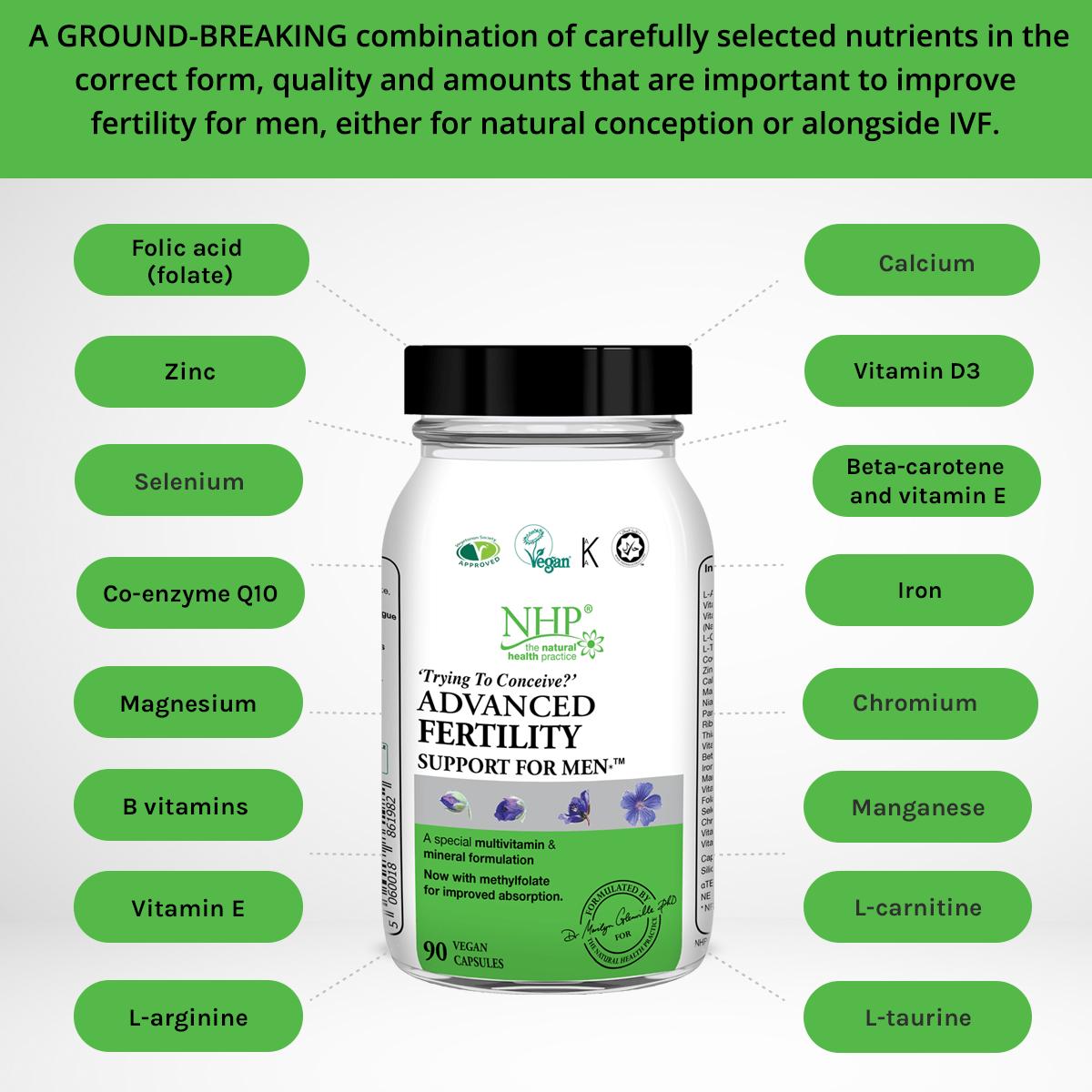 NHP Fertility Support for Men 90 Capsules Multivitamin & Mineral
